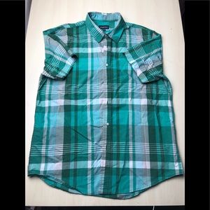 MenLogan Hill GreenPlaid Short Sleeve Button Down